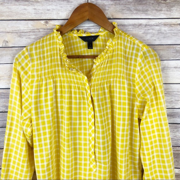 J. Crew Classic Ruffle Popover in Mini Windowpane - Picture 4 of 8